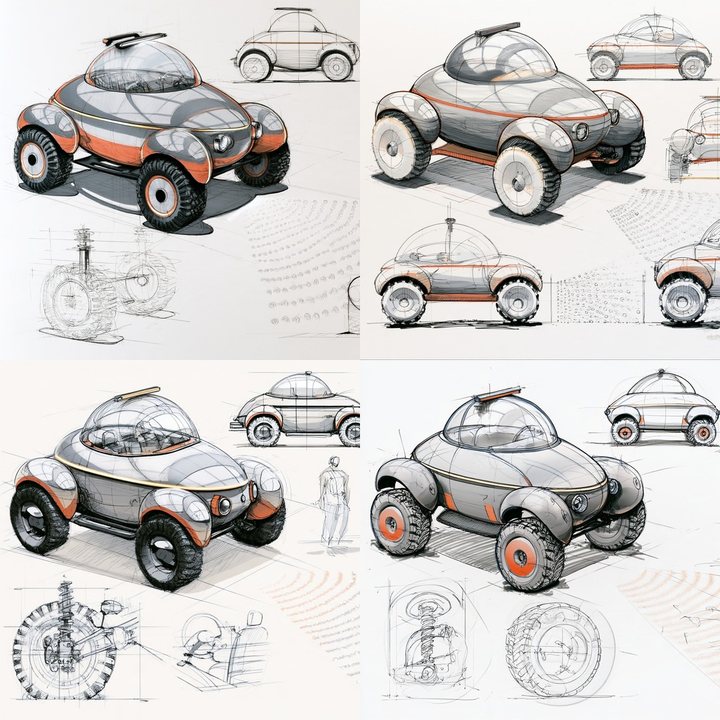 Scarab, concept car concept: sketches
