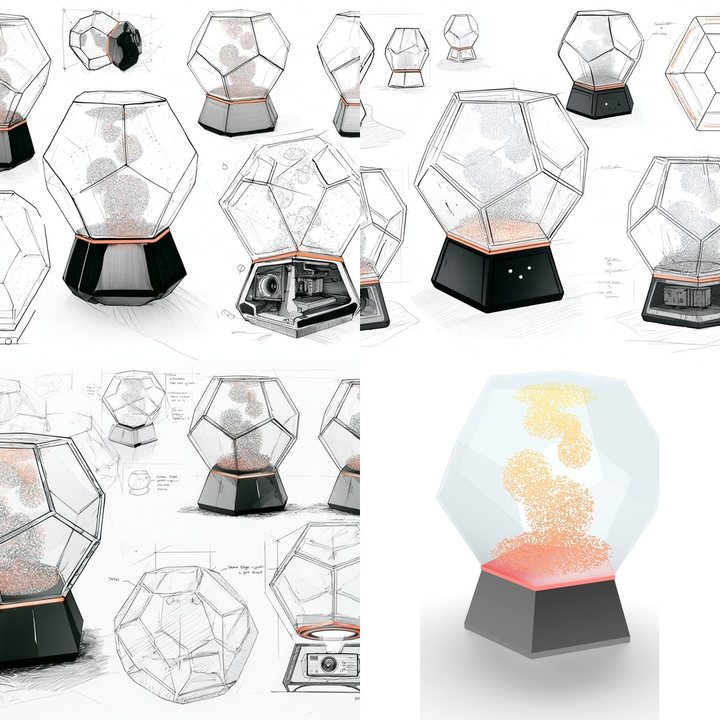 Facet, lava lamp concept: sketches